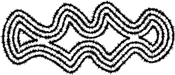 A unique abstract blob shape formed by concentric curved lines, creating a fluid, dynamic, and organic design.