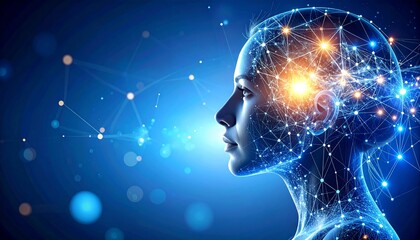 Obraz premium Advanced AI Human Brain Connection Neural Network Technology _ Generated By Adobe Firefly