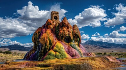 Colorful geyser landscape
