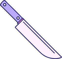 iconic tattoo style image of a knife in bright neon color