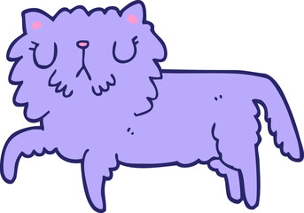 cartoon cat in bright neon color