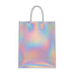 Holographic gift bag with silver handles