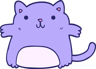 cartoon cat in bright neon color