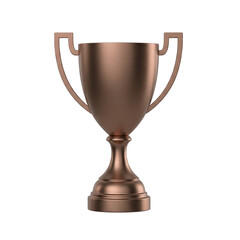 Bronze trophy cup on transparent background