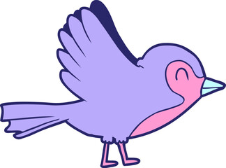 Cartoon Robin in bright neon color