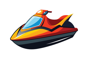 Vector Illustration of a Jet Ski Personal Watercraft for Water Sports Isolated on a White Background