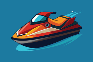 Naklejka premium Vector Illustration of a Jet Ski Personal Watercraft for Water Sports Isolated on a White Background