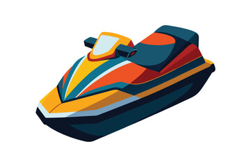Vector Illustration of a Jet Ski Personal Watercraft for Water Sports Isolated on a White Background