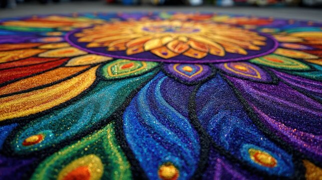 Colorful, intricate mandala design