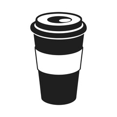 Reusable Coffee Cup Monochrome Illustration