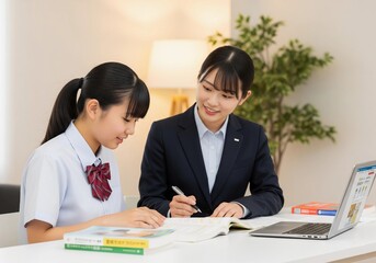 個別指導学習をする高校生