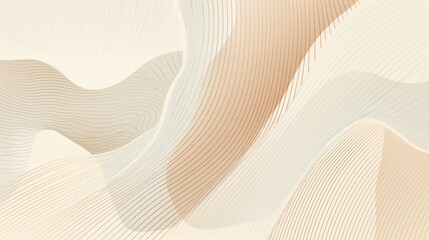 Abstract Beige and Brown Wavy Line Background