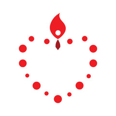 Heart Shaped White Candle Surrounded by Petals