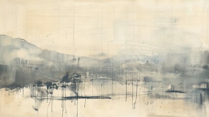 Abstract Mountain Landscape Background with Moody Gray Tones