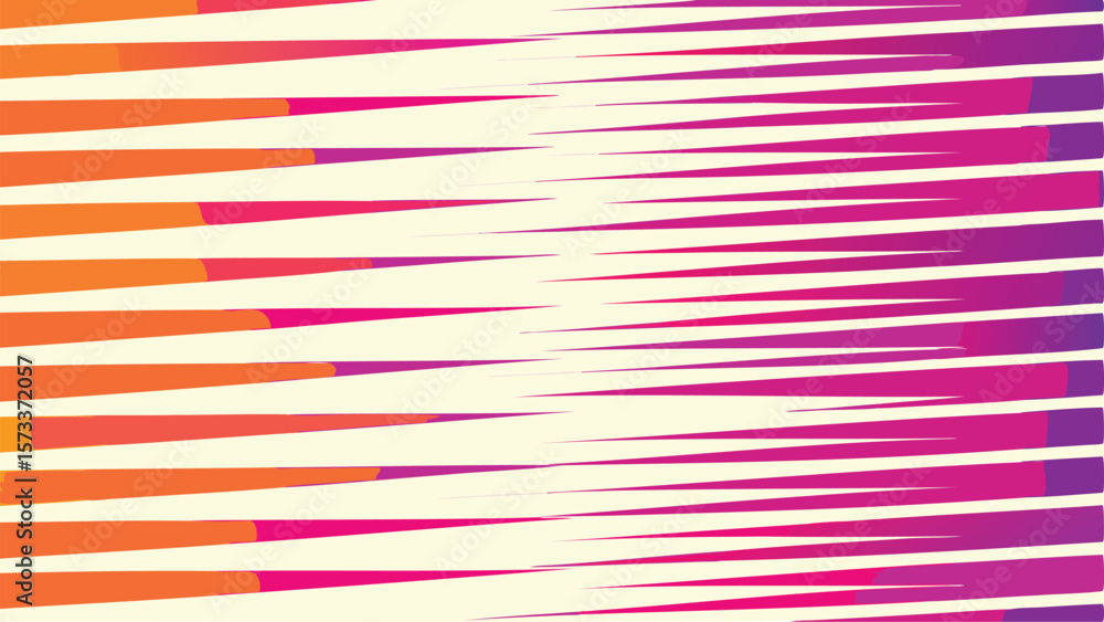 Poster abstract background featuring horizontal lines with a color gradient from orange to purple hues