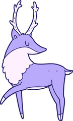 cartoon stag in bright neon color