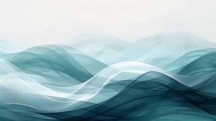 Abstract Teal Wave Background with Flowing Gradient Design