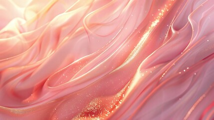 Luxury Pink Silk Fabric with Golden Shimmer Background