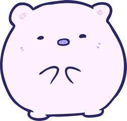 cute cartoon polar bear in bright neon color