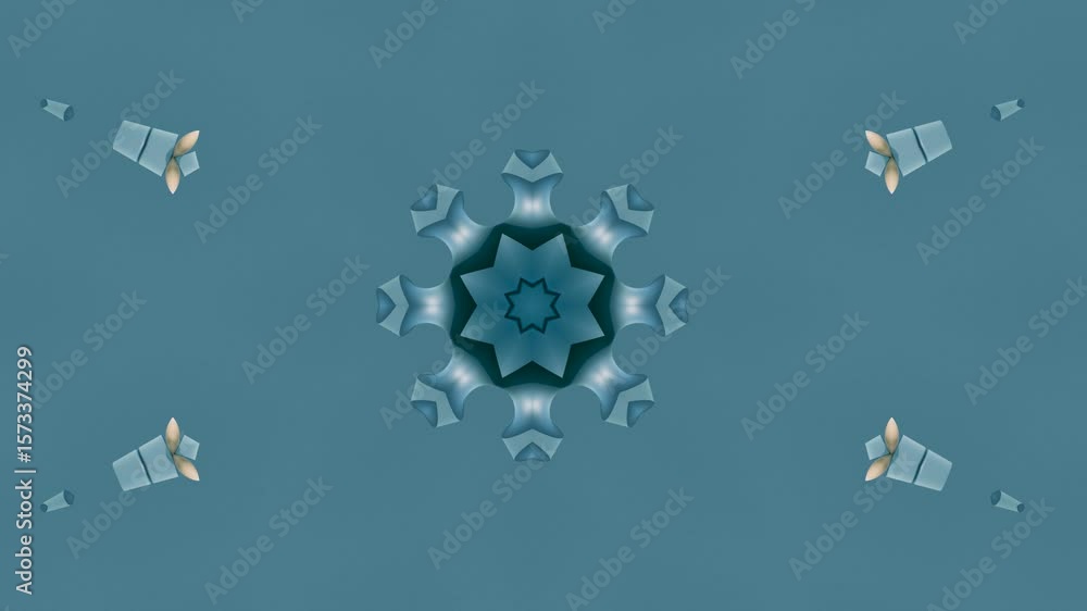 Poster abstract 3d kaleidoscope: a dynamic geometric mandala mosaic with intricate ornamental patterns and 