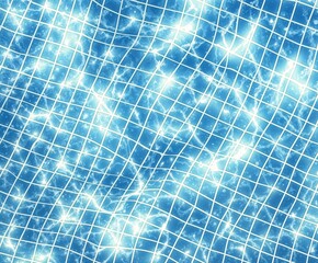 Sunlight reflecting on the surface of a tiled swimming pool, creating a sparkling water pattern. Bright, refreshing, and summery texture ideal for backgrounds or aquatic-themed visuals.
