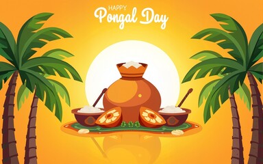 Pongal Day Celebration Graphic. High quality