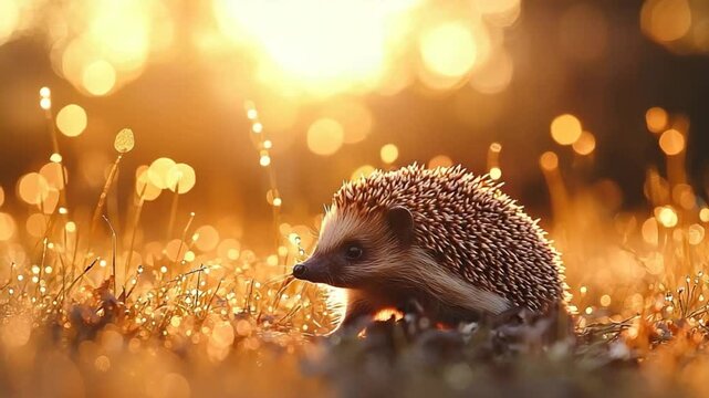 hedgehog in surrey hills morning dew video