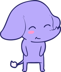 cute cartoon elephant in bright neon color