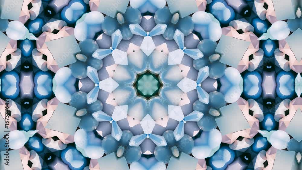 Poster abstract mandala geometry: a 3d kaleidoscope of intricate patterns and ornamental designs for mesmer