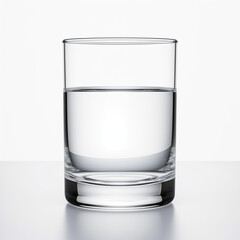glass with water on white background