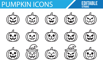 Vector Pumpkin Faces for Halloween and Fall Creative Projects