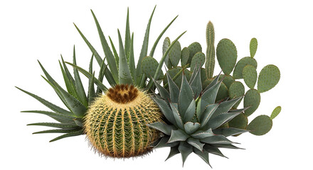 Desert Cacti Collection, isolated on white background