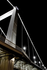 suspension bridge at night