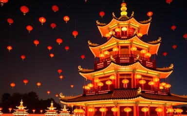 Beautiful Lanterns Tower. High quality
