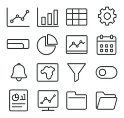 Dashboard icon collection, simple and sleek design symbols for analytics and interface use