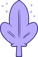 cartoon leaf in bright neon color
