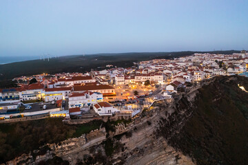 The city of Nazaré on an overcast day. Portugal.