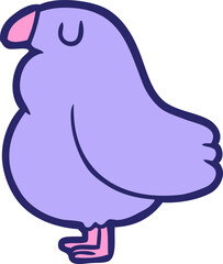 cartoon bird in bright neon color