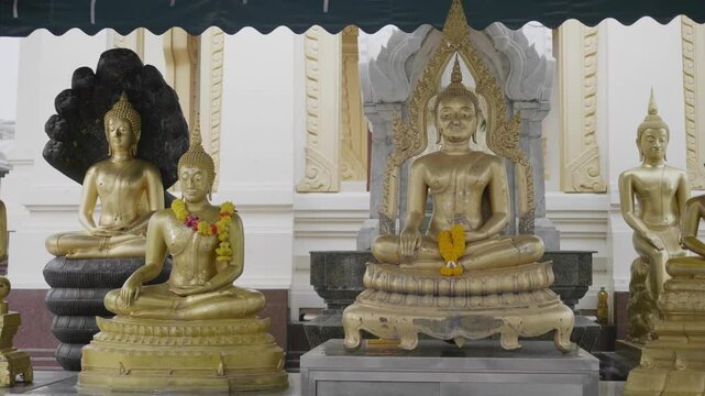 Bangkok, Thailand - January 21, 2018: Golden Buddha statue at Wat Traimit Temple