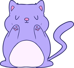 cartoon cat in bright neon color