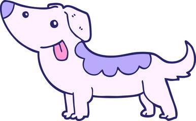 cartoon dog in bright neon color