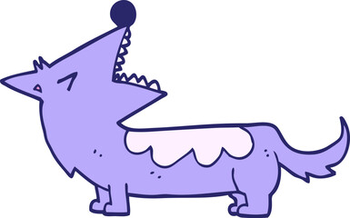 cartoon dog in bright neon color