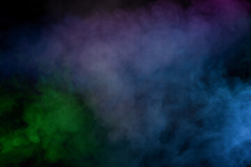 Red and green steam on a black background.