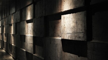 Concrete wall corridor