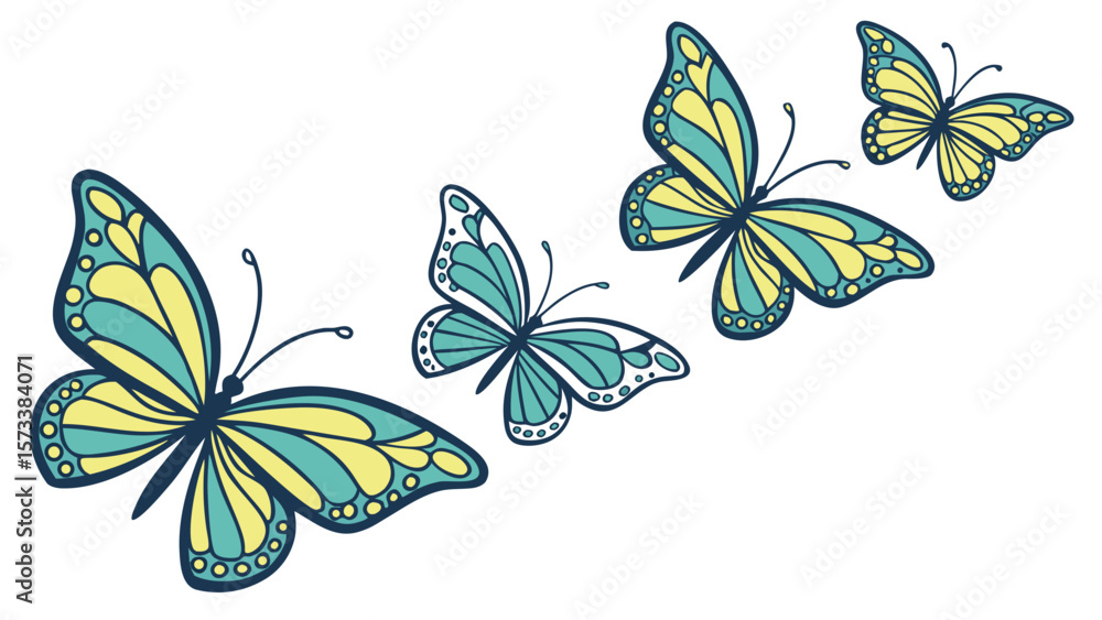 Poster beautiful butterfly vector illustration with colorful wings spring insect design element for print a