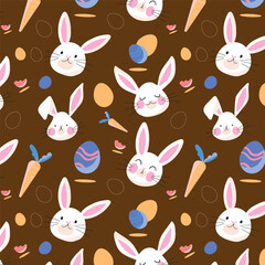Fototapeta premium seamless pattern with rabbits