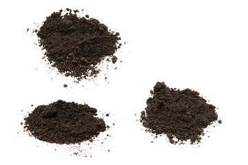 Black land for plant isolated on white background.