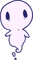 cute cartoon ghost in bright neon color