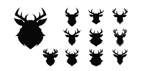 Deer Head Logo Vector Icon Design.