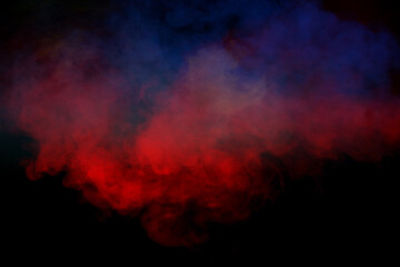 Blue and green steam on a black background.